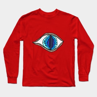 Blue Eye design, An eye drawing with a flaming pupil. A cool, cute eye design. Long Sleeve T-Shirt